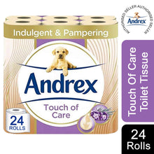 Load image into Gallery viewer, Andrex Toilet Roll Touch of Care with Shea Butter 2 Ply Toilet Paper, 24 Rolls