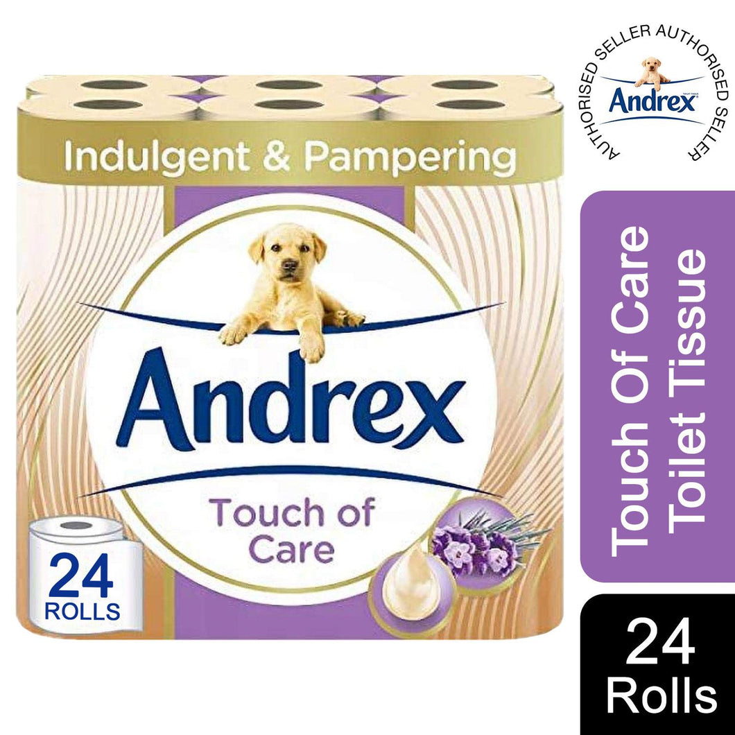 Andrex Toilet Roll Touch of Care with Shea Butter 2 Ply Toilet Paper, 24 Rolls