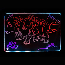 Load image into Gallery viewer, Doodle Kid&#39;s 15.4 Inch Magic LED Light Dinosaur Pictures Magic Drawing Board