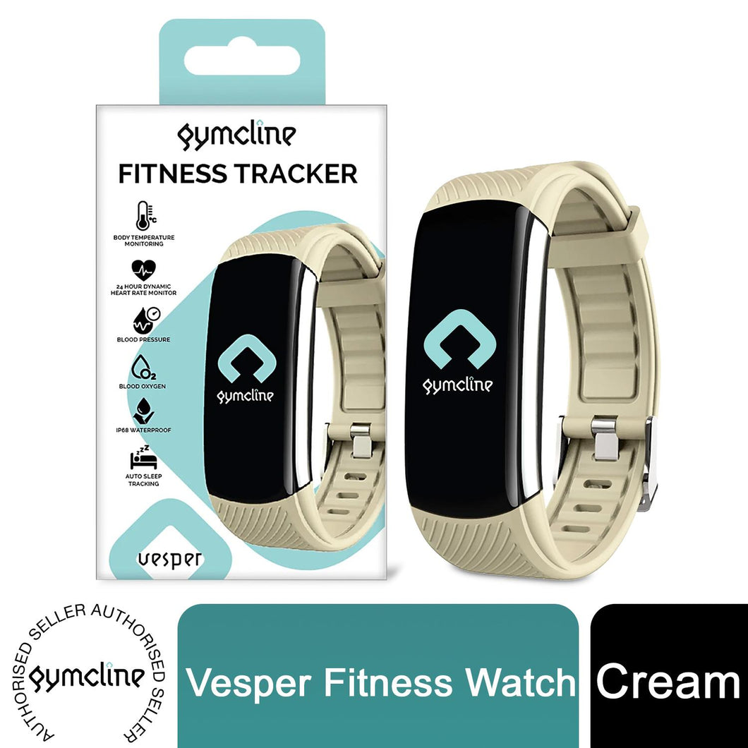 Gymcline Vesper Fitness Tracker with Body Temp Monitoring, Black, Navy or Cream