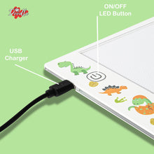 Load image into Gallery viewer, Doodle A4 Ultra-Thin Portable LED Tracing Pad with USB Cable, Dinosaur or Unicorn