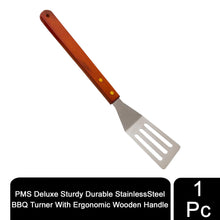 Load image into Gallery viewer, PMS Deluxe Sturdy Durable StainlessSteel BBQ Turner With Ergonomic Wooden Handle