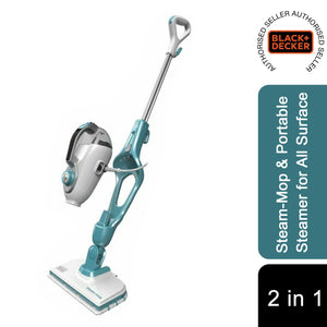 BLACK DECKER HSMC1321 2in1 Steam Mop Portable Steamer for All Surface 6 Pc