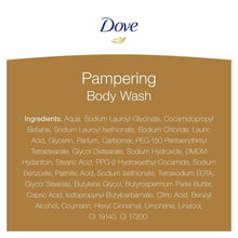 Load image into Gallery viewer, 6pk Dove ¼ Moisturising Cream Pampering Shea Butter &amp; Vanilla Body Wash, 450ml