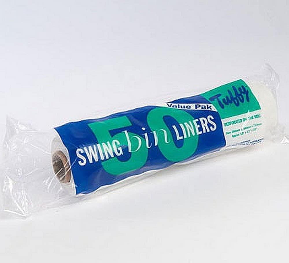 Tuffy Value Pack Swing Bin Liners Clear, Pack of 50