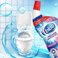 Load image into Gallery viewer, Bloo Power Active Gel Toilet Pink Gel Flowers Anti-Limescale 700 ml, 5 Bottles