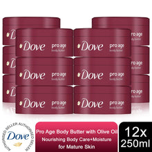 Load image into Gallery viewer, Dove Pro Age Body Butter Nourishing Body Care+Moisture with Olive Oil, 12x250ml