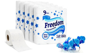 45 Rolls of Freedom Three-Ply Toilet Paper