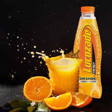 Load image into Gallery viewer, 12 Pack of 900ml Lucozade Orange Sparkling Energy Drink Powered By Glucose