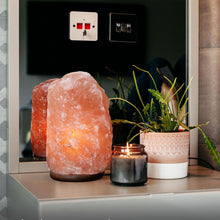 Load image into Gallery viewer, Haven Himalayan Crystal Handcrafted Salt Lamp Wooden Base, Extra Extra Large