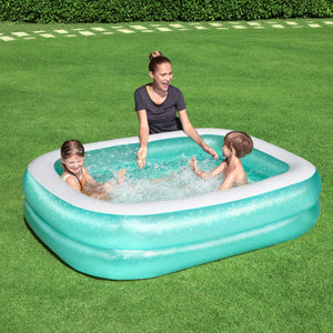 Bestway Inflatable 6'7" x 59" x 20"/2.01m x 1.50m x 51cm Rectangular Family Pool