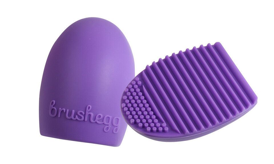 2x Envie Silicone Egg Sponge Scrubber Make-Up Brush Cleaner - Purple
