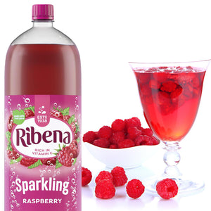 8pk of 2Litre Ribena Raspberry Rich in Vitamin C Sparkling Energy Drink