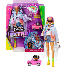 Load image into Gallery viewer, Barbie Extra Doll in Denim Jacket with Rainbow Braids