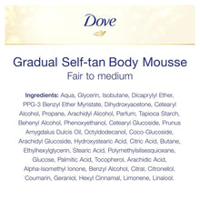 Load image into Gallery viewer, 4pk of 150ml Dove Derma Spa Gradual Self-Tan Body Mousse Fair to Medium