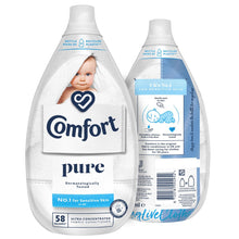 Load image into Gallery viewer, 6x of 870ml Comfort Ultimate Care Pure Ultra-Concentrated Fabric Conditioner 58W