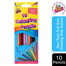 Load image into Gallery viewer, ArtBox Non-Toxic Full Size Drawing Kids School 10 Colouring Pencils