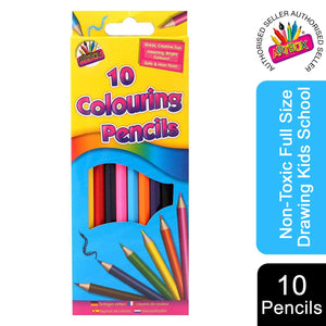 ArtBox Non-Toxic Full Size Drawing Kids School 10 Colouring Pencils