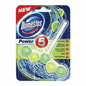 Domestos Power 5 Lime Toilet Rim Block 6 Packs of 55g