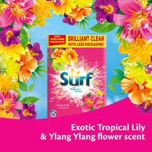 130W Surf Tropical Lily Laundry Powder & 58W Comfort Pure Fabric Conditioner