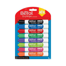 Load image into Gallery viewer, Berol Whiteboard Marker Dry Wipe Bullet Tip Assorted Colours 8 Pack