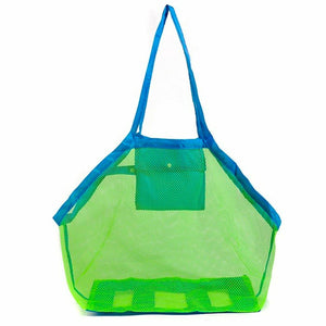 Doodle Large Mesh Multi Storage Beach Bag with Green&Blue Colour