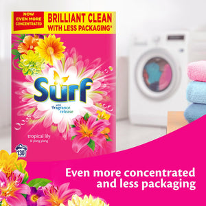 130W Surf Tropical Lily Laundry Powder & 58W Comfort Pure Fabric Conditioner