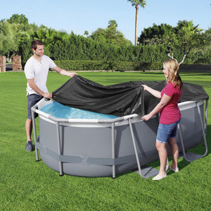 Bestway Flowclear PVC Oval Tarpaulin for Power Steel Pools 305 x 184 cm, Black