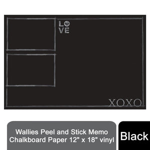 Wallies Peel and Stick Memo Black Chalkboard Paper Vinyl, 12" x 18"