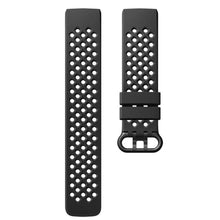 Load image into Gallery viewer, AQ Holes Soft Silicone Replacement Strap Band for Fitbit Charge 3 - Black Large