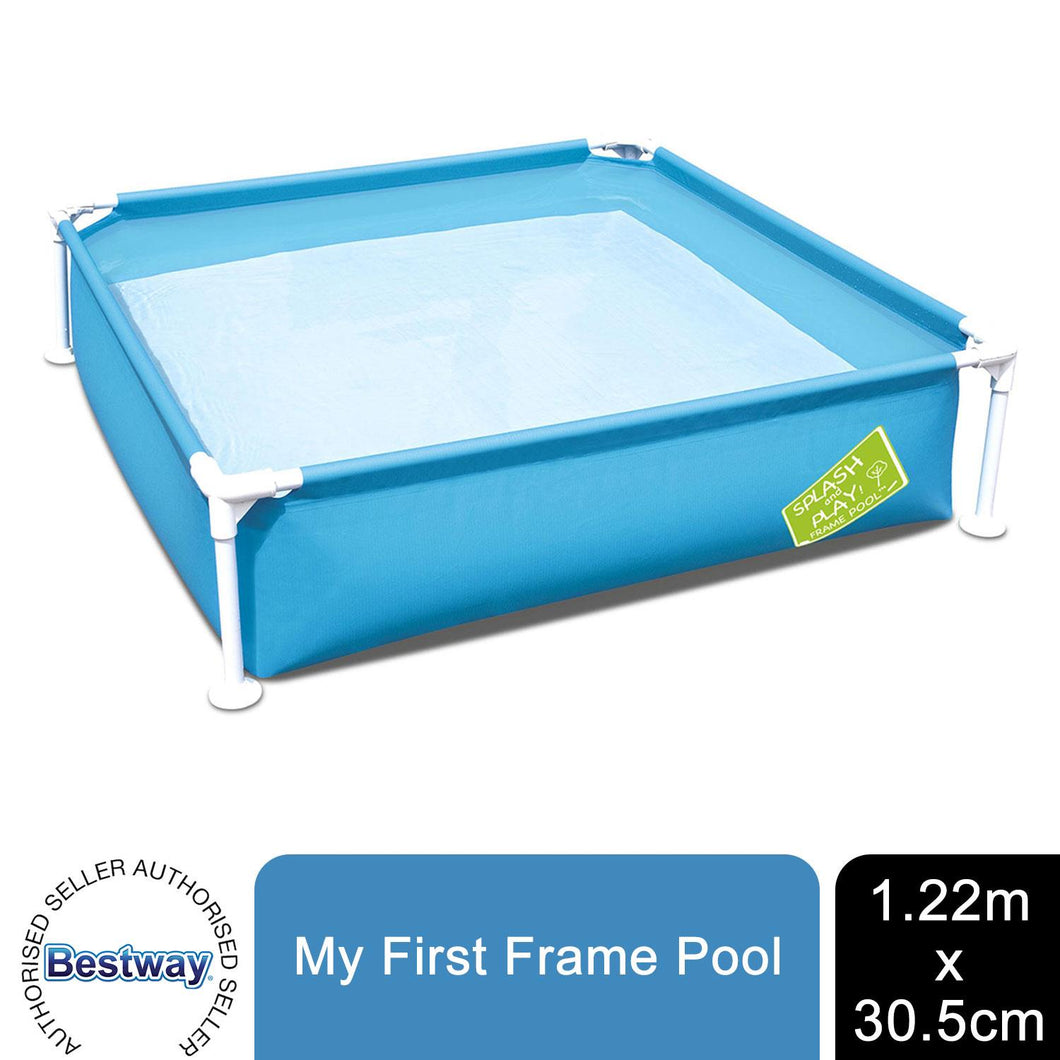 Bestway Splash and Play Rectangular Blue Frame Pool 48'' x 48'' x 12'', 365L