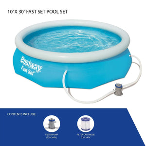 Bestway Inflatable Paddling Swimming Round Pool 10ft X 30" With Pump, 3800L