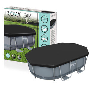 Bestway Flowclear PVC Oval Tarpaulin for Power Steel Pools 305 x 184 cm, Black