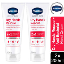 Load image into Gallery viewer, 2x or 4x 200ml Vaseline Expert Care Dry Hands Rescue Moisturising Cream+Anti-bac