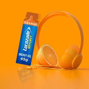 24x45g Lucozade Sport Dual-Fuel Energy Gels, Orange, Contains Carbohydrate(30g)