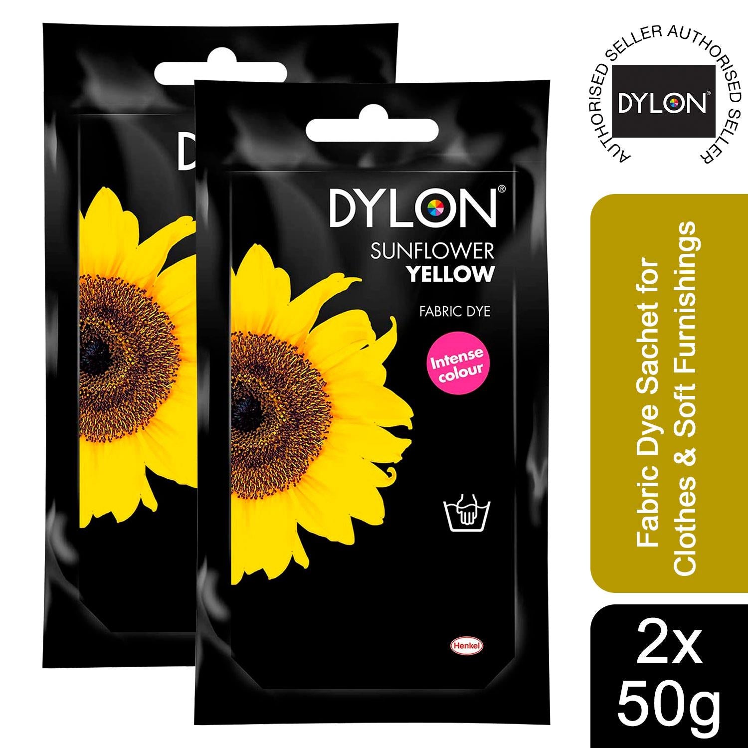 DYLON Hand Fabric Dye Sachet, Sunflower Yellow, 2 Packs of 50g – Avant  Garde Brands