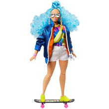 Load image into Gallery viewer, Barbie Extra Doll with Blue Curls and Skateboard