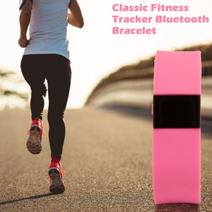 BAS-Tek Classic Fitness Bluetooth OLED Display Sports Activity Bracelet - Pink