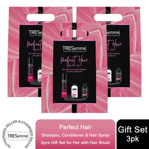 TRESemme Perfect Hair Shampoo, Conditioner, Spray Gift Set for Her w/ Hairbrush