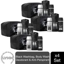 Load image into Gallery viewer, 4x Lynx Black Wash Bag Gift Set, Black Bodyspray, Bodywash &amp; anti-perspirant spray