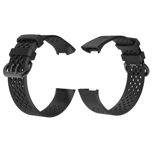 AQ Holes Soft Silicone Replacement Strap Band for Fitbit Charge 3 - Black Large