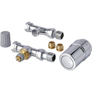 Danfoss RAS-D2 TRV Combi Sensor Set Chrome Sensor Chrome Straight, 10/15 mm