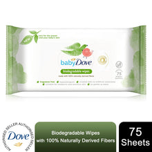 Load image into Gallery viewer, Baby Dove Biodegradable Wipes made with 100% Naturally Derived Fibers, 75 Sheets