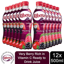 Load image into Gallery viewer, 12 Pack of Ribena Very Berry Ready to Drink Juice, 500ml