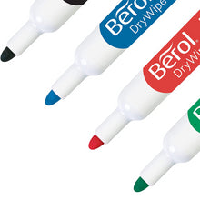 Load image into Gallery viewer, Berol Whiteboard Marker Dry Wipe Bullet Tip Assorted Colours 8 Pack