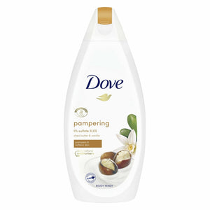 6pk Dove ¼ Moisturising Cream Pampering Shea Butter & Vanilla Body Wash, 450ml