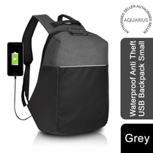 Load image into Gallery viewer, Aquarius Waterproof Anti Theft Backpack with USB Charging Port - Grey
