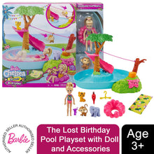 Load image into Gallery viewer, Barbie Chelsea The Lost Birthday Pool Playset with Doll and Accessories