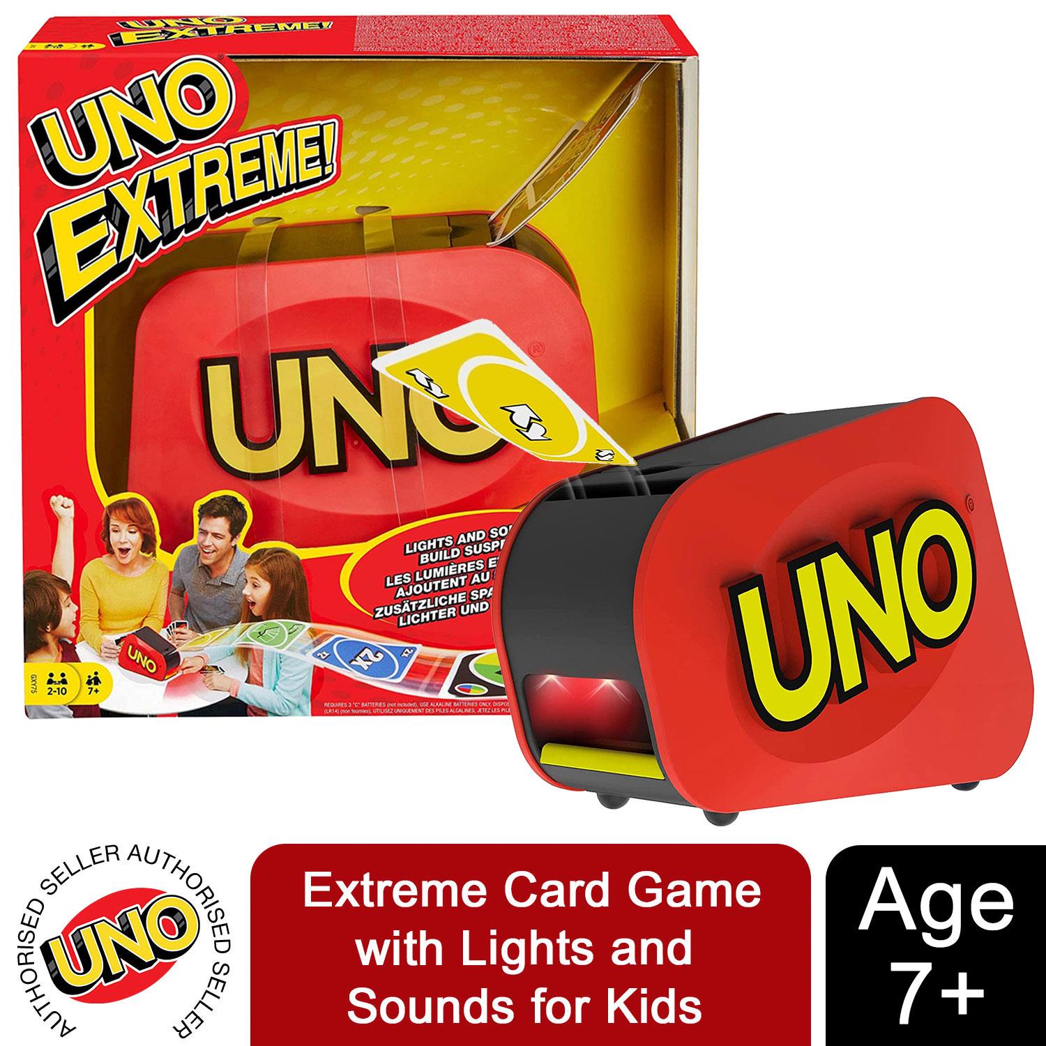 UNO Extreme Card Game with Lights and Sounds for Kids – Avant