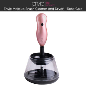 Envie Makeup Brush Cleaner & Dryer, Battery Powered & Deep Cleaning, Rose Gold